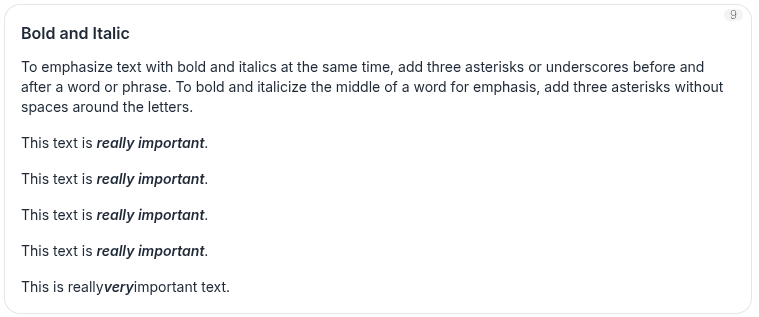 Bold and italic