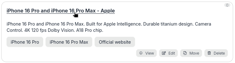 Click a link on instance name
