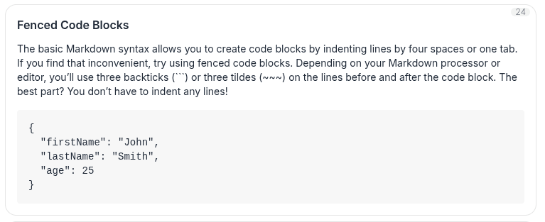 Code blocks