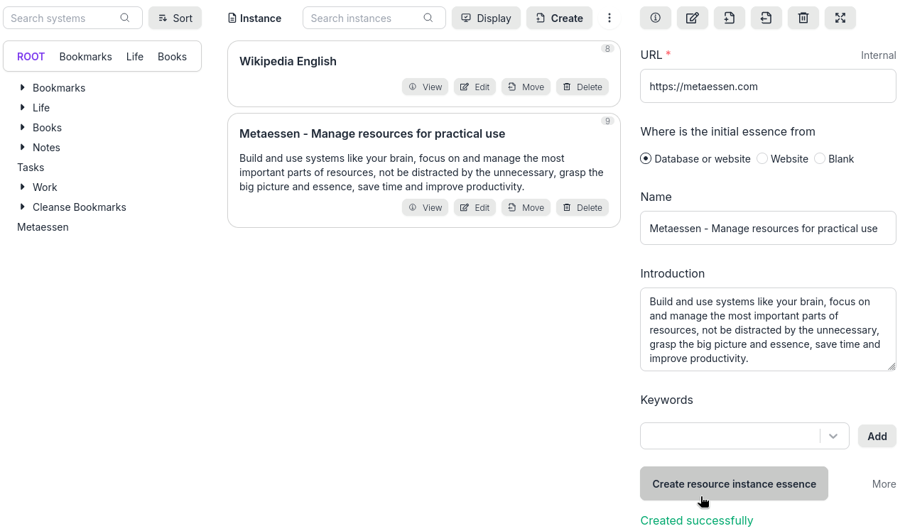 create an instance successfully