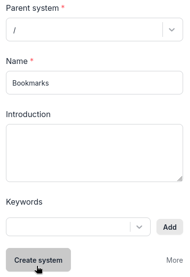 Enter system name