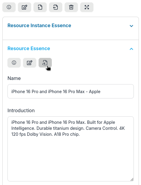 Edit corresponding resource and click goto button