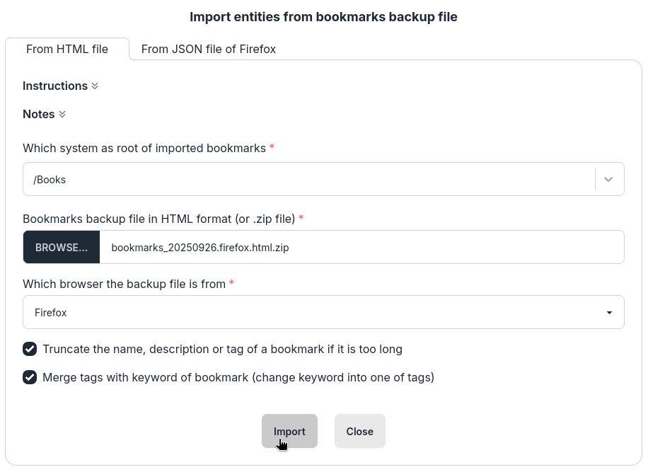 Import data
