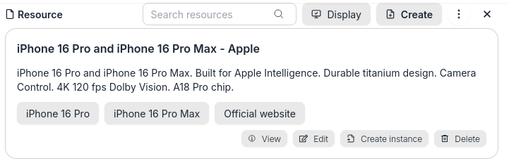 one resource in resource list