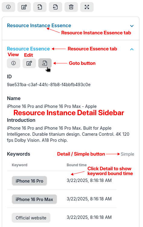 Goto button