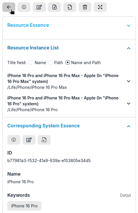 View or edit related instances or system and click go back button