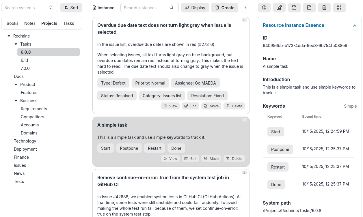 Manage Projects or Tasks